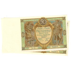 50 Gold 1929, DL series - set of 2 pieces, consecutive numbers