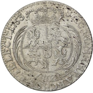 August III, two-zloty, 8 pennies 1753 EC, Leipzig