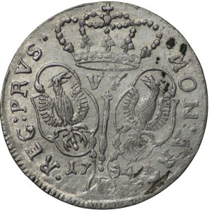 Germany, Ducal Prussia, Frederick II the Great, Sixpence 1754 E, Königsberg