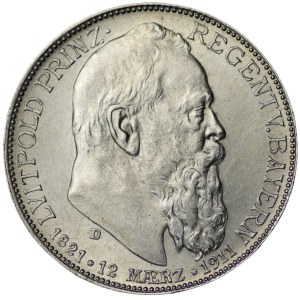 Niemcy, Bawaria, Regent Luitpold, 2 Marki Monachium 1911 D