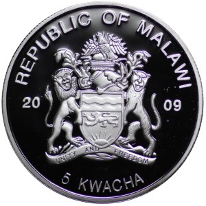 Malawi, 5 Kwacha 2009 Jan Paweł II