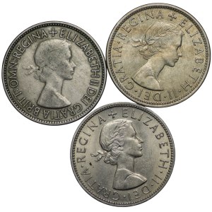 Great Britain, 1/2 Crown - set of 3 pieces