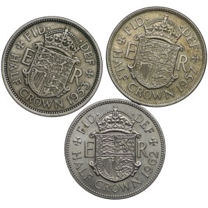 Great Britain, 1/2 Crown - set of 3 pieces