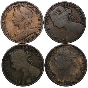 Great Britain, 1 Penny - set of 4 pieces