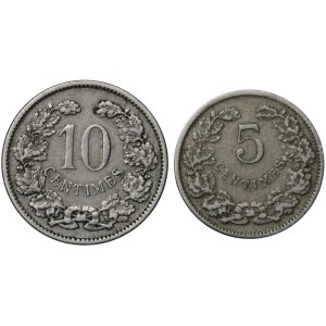 Luksemburg, 5 centimes 1908, 10 centimes 1901 - zestaw 2 sztuk