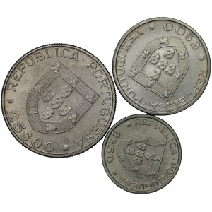 Portugalia, 2,5 Escudos, 5 Escudos, 25 Escudos 1983, FAO - zestaw 3 sztuk
