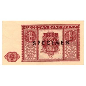 1 Gold 1946 - SPECIMEN - black and without erasures, rare