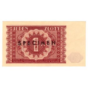 1 Gold 1946 - SPECIMEN - black and without erasures, rare
