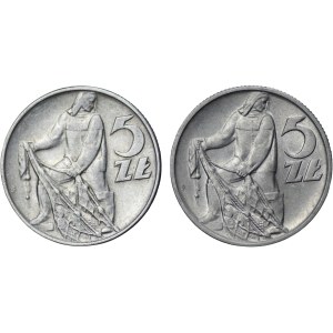 5 zlatých 1959 a 1971, Rybář - sada 2 kusů