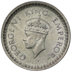 India, 1/2 rupee 1945