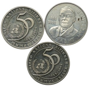 Kazakistan, 2x 20 tenge 1995, 50 tenge 2002 - set di 3 pezzi