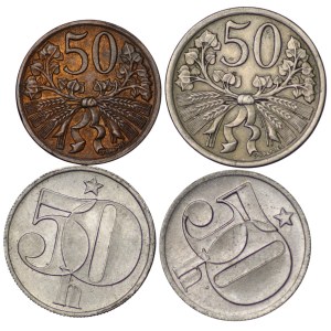 Czechoslovakia, 50 haleru - set of 4 pieces