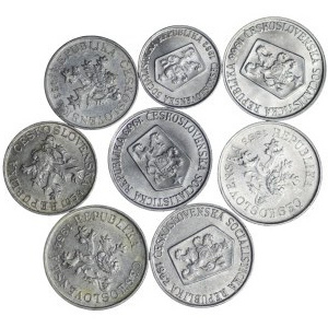 Czechoslovakia, 1,3,5 haleru - set of 8 pieces