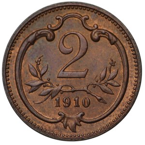 Austria, 2 Heller 1910
