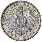 Germany, Saxony, Albert, 2 posthumous marks 1902 E, Muldenhütten - beautiful
