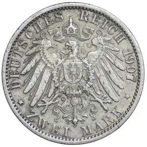 Germany, Prussia, Wilhelm II, 2 marks 1907 A, Berlin