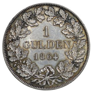 Nemecko, Bavorsko, Ludwig II, gulden 1864, Mníchov