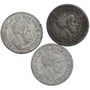 Germany, Prussia, 1 silber groschen 1824 - set of 3 pieces