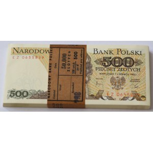 500 gold 1982, EZ series, set of 100 pieces - BANK PACKAGE