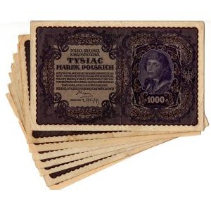1,000 Polish Marks 1919 - set of 8 pieces