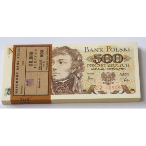 500 zlotých 1982, série CZ, sada 100 kusů - BANKOVNÍ BALENÍ