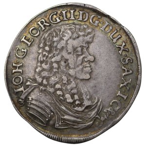 Nemecko, Sasko, John George, 1/3 thaler 1675 - vzácne a pekné