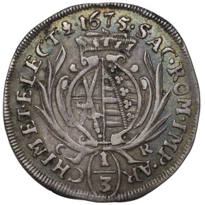 Nemecko, Sasko, John George, 1/3 thaler 1675 - vzácne a pekné