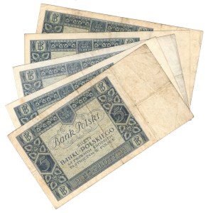 5 Złotych 1930, zestaw 5 sztuk