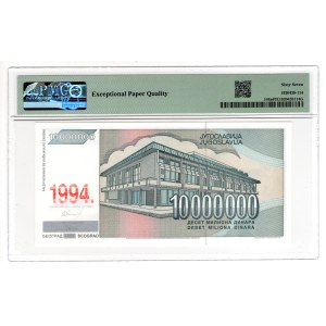 Yugoslavia, 10,000,000 Dinar 1994 - PMG 67 EPQ