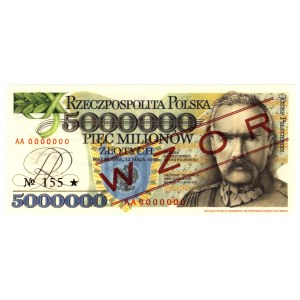 5 milionów 1995, seria AA 0000000, WZÓR