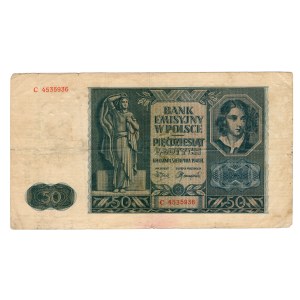 50 zloty 1941, series C - with stamp POLISH WOJSKOWY / OBÓZ KOBIET