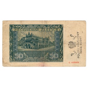 50 zloty 1941, series C - with stamp POLISH WOJSKOWY / OBÓZ KOBIET