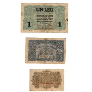 Romania, 25.50 Bani, 1 Leu 1917