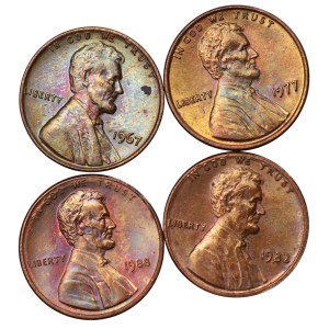 USA, 1 cent - zesatw 4 sztuk