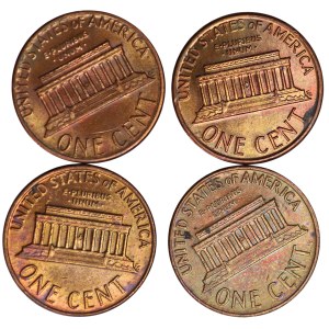 USA, 1 cent - zesatw 4 sztuk