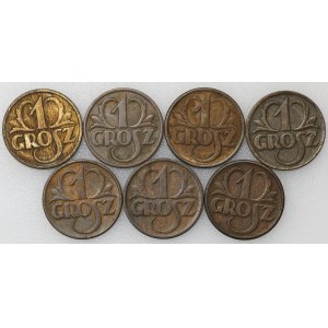 1 penny - set of 7 pieces