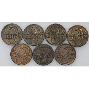 5 pennies - set of 7 pieces