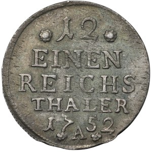 Niemcy, Prusy, Fryderyk II, 1/12 talara 1752 A, Berlin