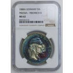 Germany, Prussia, Frederick III, 5 marks 1888 A, Berlin - beautiful