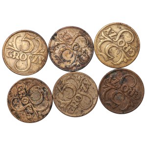 5 pennies - set of 6 pieces