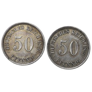 Niemcy, 50 pfennig 1876 - zestaw 2 sztuk