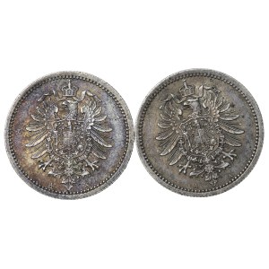 Niemcy, 50 pfennig 1876 - zestaw 2 sztuk