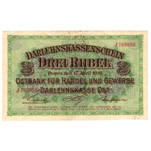 Poznaň, 3 ruble 1916, séria J