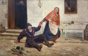 Wincenty Wodzinowski (1866 Igołomnia k. Miechowa - 1940 Kraków), Baba ciągnąca pijanego męża