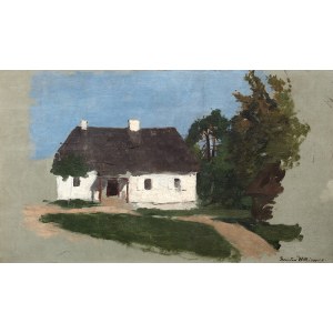 Stanisław Witkiewicz (1851 Poszawsze – 1915 Lovran), Studium pejzażowe z chatą i drzewami, l. 70.–80.XIX w.