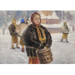 Wladyslaw JAROCKI (1879-1965), Huculi devant l'église.