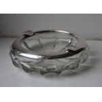 Glass ashtray with silver rim, circa 1930.