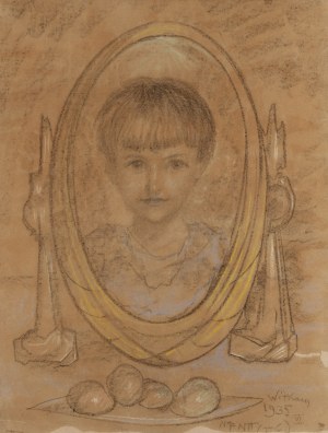 Stanisław Ignacy Witkiewicz \ Witkacy (1885 Warszawa - 1939 Jeziory na Polesiu), Portret dziewczynki (Anna Zięba), 1935