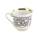 Zestaw filiżanek ze spodkami w stylu zakopiańskim, Zakłady Porcelany Bogucice w Katowicach-Bogucicach