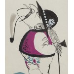 Jerzy Flisak (1930 Warsaw - 2008 Warsaw), The pensive shepherd, illustration design for Szpilek, 1950s-60s.